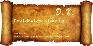 Davidovics Klaudia névjegykártya